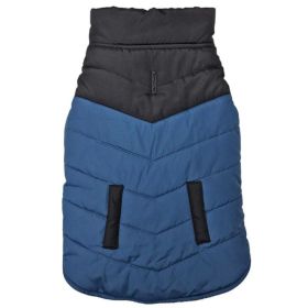 Fashion Pet Reversible Color Block Puffer Dog Jacket Blue - Medium