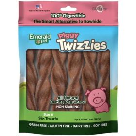 Emerald Pet Piggy Twizzies Natural Dog Chews - 6 count