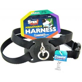 Coastal Pet Size Right Nylon Adjustable Harness - Black - Small (Girth Size 18"-24")