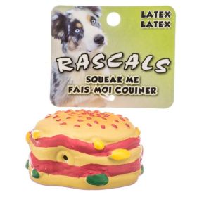 Rascals Latex Hamburger Dog Toy - 2.5" Diameter