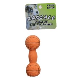 Rascals Latex Basketball Dumbbell Dog Toy - 4" Long
