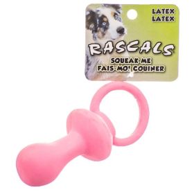 Rascals Latex Pacifier Dog Toy - Pink - 4.5" Long