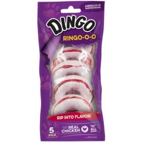 Dingo Ringo Meat & Rawhide Chews (No China Sourced Ingredients) - 5 Pack (2.75" Rings)