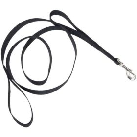 Loops 2 Double Nylon Handle Leash - Black - 6" Long x 1" Wide