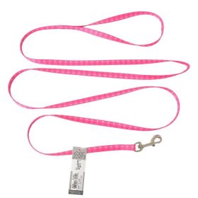 Pet Attire Styles Polka Dot Pink Dog Leash - 6' Long x 3/8" Wide