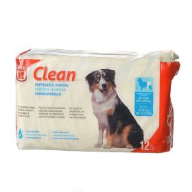 Dog It Clean Disposable Diapers - Large - 12 Pack - 35-55 lb Dogs - (18-22.5" Waist)