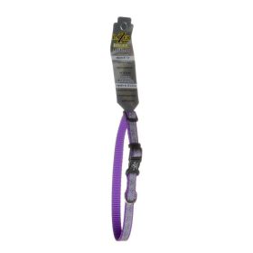 Lazer Brite Reflective Open-Design Adjustable Dog Collar - Purple Daisy - 8"-12" Long x 3/8" Wide