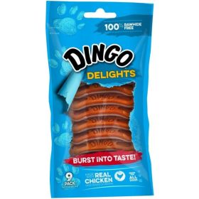 Dingo Delights 100% Rawhide Free Dog Treats with Real Chicken - 9 count