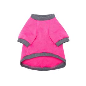 Pet Clothes Fleece-lined Thickened Solid Color Hoodie (Option: Gray Pink-M)