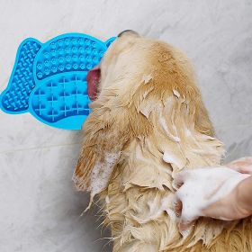 Lick Mat for Dogs Slow Feeder Bowl, Pet Lick Mat for Anxiety Reduction, Dog Lick Pad for Treats & Grooming, Use in Shower & Bath with Suction Cup (Color: Blue)
