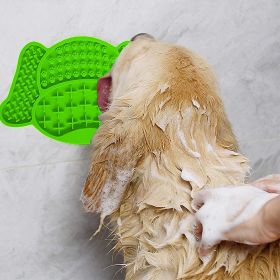 Lick Mat for Dogs Slow Feeder Bowl, Pet Lick Mat for Anxiety Reduction, Dog Lick Pad for Treats & Grooming, Use in Shower & Bath with Suction Cup (Color: Green)
