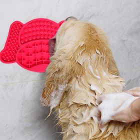 Lick Mat for Dogs Slow Feeder Bowl, Pet Lick Mat for Anxiety Reduction, Dog Lick Pad for Treats & Grooming, Use in Shower & Bath with Suction Cup (Color: Red)