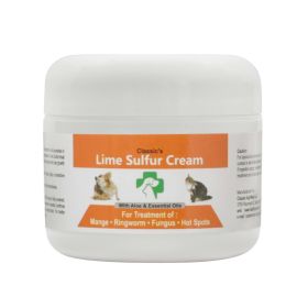 Lime Sulfur Pet Skin Cream - Pet Care and Veterinary Treatment for Itchy and Dry Skin - Safe Solution for Dog;  Cat;  Puppy;  Kitten;  Horse… (size: 4 oz)