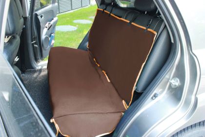 Pet Life Open Road Mess-Free Back Seat Safety Car Seat Cover Protector For Dog, Cats, And Children (Color: Dark Brown)