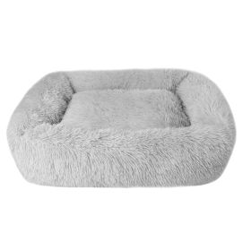 Soft Plush Orthopedic Pet Bed Slepping Mat Cushion for Small Large Dog Cat (Color: Gray)