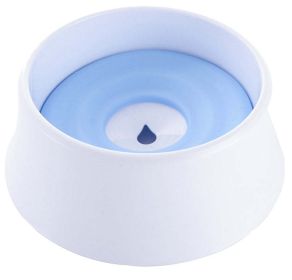 Pet Life 'Pud-Guard' Anti-Spill Floating Water and Food Bowl (Color: Blue)