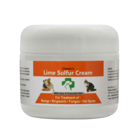 Lime Sulfur Pet Skin Cream - Pet Care and Veterinary Treatment for Itchy and Dry Skin - Safe Solution for Dog;  Cat;  Puppy;  Kitten;  Horse… (size: 2 oz)